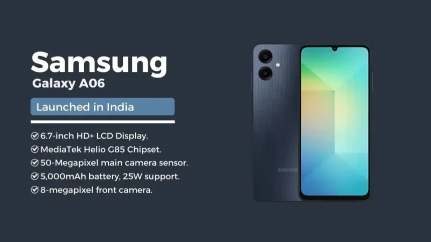 Samsung Galaxy A06 with 50MP main camera launched in India: Price, specifications