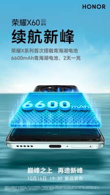 Honor X60 series battery teaser